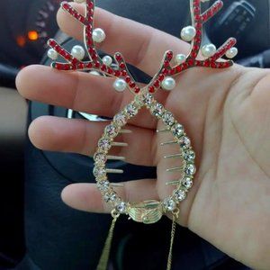 Spread Holiday Cheer with our Christmas Antler Decor Hair Clip